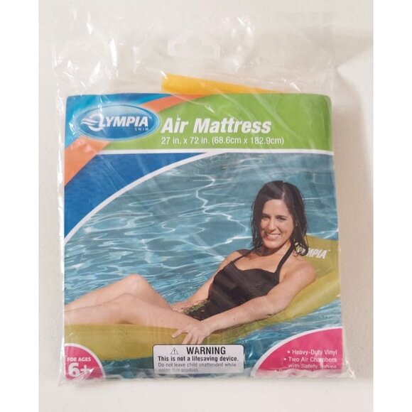 Olympia Vinyl Air Mattress Pool Float 27X72 Yellow 2007 New In Package - Picture 1 of 6